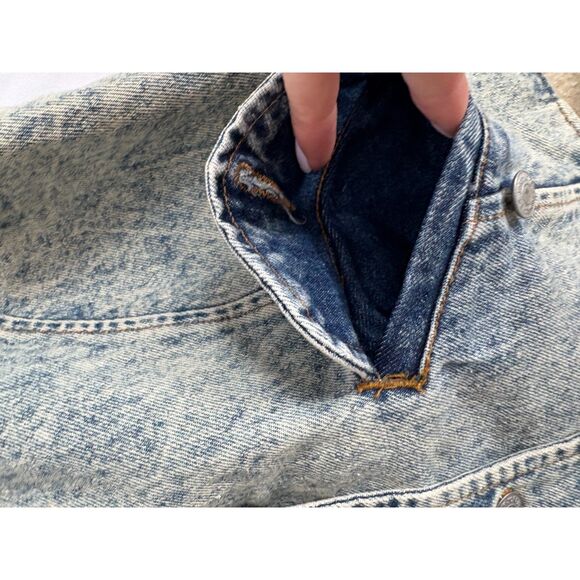 Vintage Jordache Denim Vest Light Acid Wash Size S Biker Retro Western Cotton - Picture 9 of 11